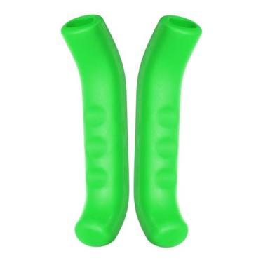Imagem de HARFINGTON 1 par de capa de alavanca de freio de bicicleta de silicone protetor de manete de freio antiderrapante capa de proteção de manípulo de freio para ciclismo de mountain road bike, verde
