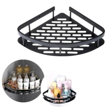 Imagem de Prateleira Suporte Adesivo Banheiro Cozinha Shampoo Temperos de Canto Alumínio Parede