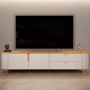 Imagem de Rack Para Sala De Estar Tv 75" Orgânico Dion D05 Bali Cedro Lyam Decor