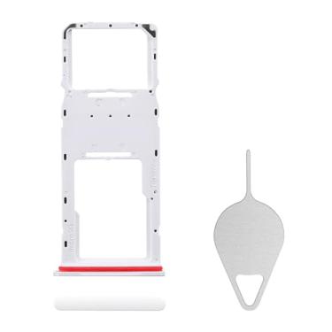 Imagem de BESJMYT Substituição da bandeja do cartão SIM para Samsung Galaxy A04 (versão SIM único) Adaptador de suporte de slot de bandeja de cartão branco com ejetor de agulha para A04 SM-A045F