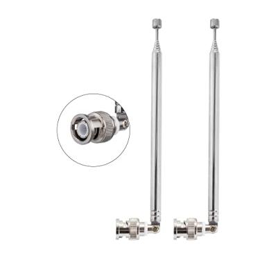 Imagem de POBADY BNC Conector Macho Antena Telescópica 7 Seções VHF UHF 685mm BNC Plug Antena Telescópica para Rádio CB Scanner de Polícia Rádio Amador Rádio Bidirecional Scanner Móvel (2 pcs)