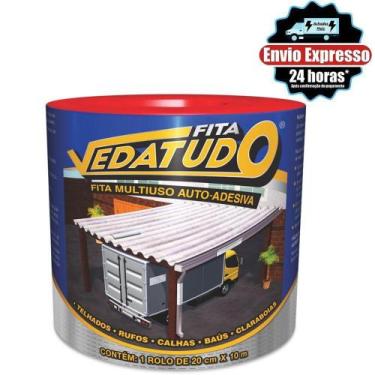 Imagem de Fita Asfáltica Auto Adesiva Metalizada Vedatudo 20 cm X 10 m - DRYKO