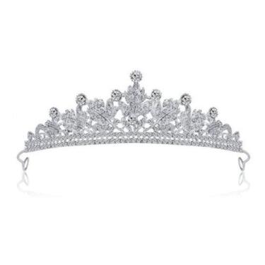 Imagem de  Coroa Tiara Noiva Debutante Prata Porta Coque Casamento T51 - Milly O