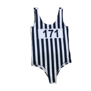 Imagem de Body Feminino Fantasia de Carnaval Estampa 171 "Ladrão" "Presidiário" 