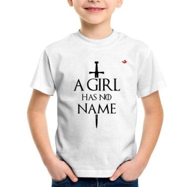 Imagem de Camiseta Infantil A girl has no name - Foca na Moda, Branco, 14