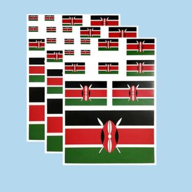 Imagem de Ruoming Ruoming Conjunto de adesivos da bandeira nacional, vários tamanhos, 3 folhas (Quênia)