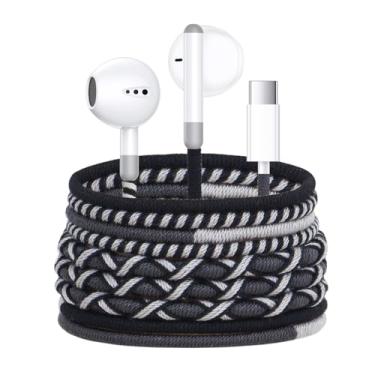 Imagem de URIZONS Fone de Ouvido USB C com Cabo Trançado, Controle de Volume, Microfone Integrado e Áudio Digital IC, Resistente a Sujeira e Suor, Compatível com iPhone 15/16 e Dispositivos Tipo C,