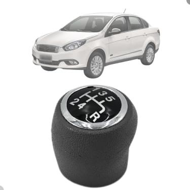 Imagem de Manopla Bola de Câmbio Grand Siena 2012 2013 2014 2015 2016 2017 2018 2019 2020 Cinza Anel Cromado