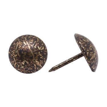 Imagem de SWZHAI 120 peças de tachas de estofamento para móveis, unhas decorativas vintage, pregos de estofamento de metal, pregos de polegar pretos para sofá de móveis, 16 x 20 mm