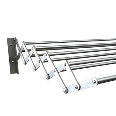Imagem de Varal Sanfonado 120 cm Parede Retrátil Alumínio(Prata)