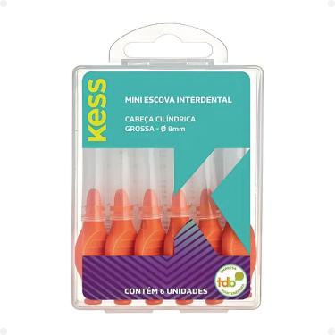 Imagem de Mini Escova Interdental Kess Cabeça Cilíndrica Grosa - Ø 8mm Com 6un Cód. 2007