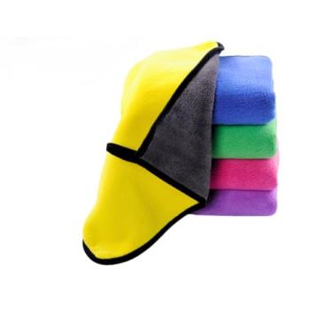 Imagem de Kit Toalha Microfibra 2 Lados Limpeza Automotiva(5 Unidades)