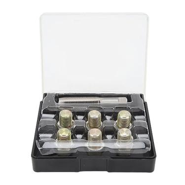 Imagem de Kit de reparo de rosca de plugue de drenagem de óleo Grcfumo, kit de reparo de rosca de plugue de drenagem de óleo de aço, kit de ferramentas de recauchutagem de parafusos de