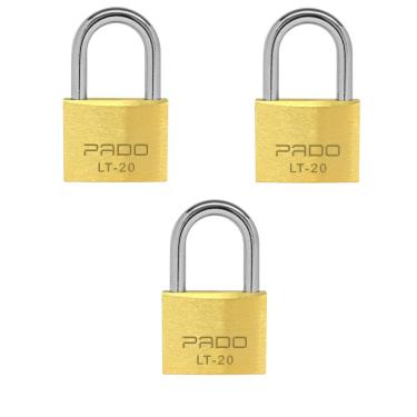 Imagem de Kit 3 Unidades Cadeado Latão 20mm Pado Segredos Diferentes