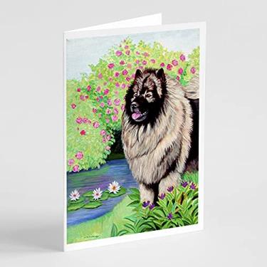 Imagem de Caroline's Treasures Cartões de felicitações e envelopes Keeshond 7074GCA7P, pacote com 8, 7 x 5, multicolorido