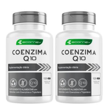 Imagem de 2Un Coenzima Q10 Ubiquinol Puro 500mg Formula Avançada Materia Importada 240Cáps Ecomev