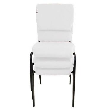 Imagem de 03 Cadeiras Empilhável para Igrejas Evangélicas Linha Church Branco