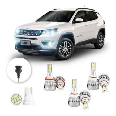Imagem de Lampadas Led Jeep Compass 2017 A 2021 Hb3 Hb3 H11 20000lm - V10, Branc