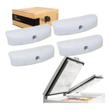 Imagem de Kit 4 Puxadores Branco Tampa Freezer Horizontal Metalfrio - rfw