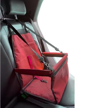 Imagem de Cadeirinha Pet de Carro para Cachorro Pequeno Assento Seguro (Vermelho, Médio)