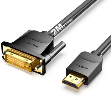 Imagem de Cabo Hdmi/dvi-d Pino 24 + 1 Plug Banhado Ouro Vention 2 Metros