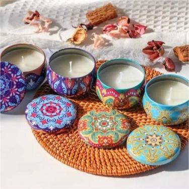Imagem de kit 2 Super Aromática Perfumada Cera De Cocô Pavio De Algodão Lata125g