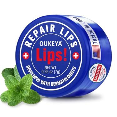 Imagem de OUKEYA Bálsamo Labial, 0,25 Oz, Protetor Labial Medicamentoso Medex Chapstick Medicamentoso Com Cera De Abelha, Petrolato, Óleo De Hortelã-Pimenta, Ingredientes 100% Naturais, Bálsamo Labial Medica
