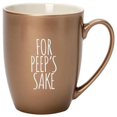 Imagem de Elanze Designs For Peep's Sake Spring Chick Chicken Farm Love Gravado a Laser 283 g Cerâmica Brilhante, Caneca de Café Clássica, Copo de Bebida Quente Frio, Utensílios de Cozinha, Bronze Metálico