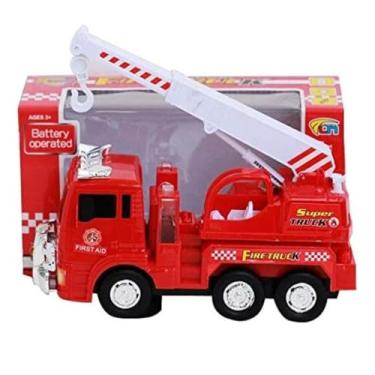 Imagem de Carrinho Bate E Volta Caminhao Bombeiro Com Movimento Som De Sirene E Luzes | Brinquedo Educativo Com Luzes E Som