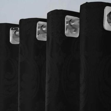 Imagem de Cortina Jacquard Luxo Sala e quarto 2,00x1,40m - Santos Enxovais, Pret