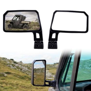 Imagem de AUPOWER Espelhos laterais ajustáveis mais largos para acessórios Can Am Defender 2016-2025, espelhos retrovisores laterais convexos mais largos para Can-Am Defender HD5 HD7 HD8 HD9 HD10, substitui