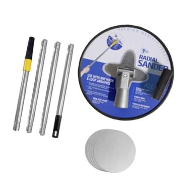 Imagem de Bothyi Sander de drywall redonda para tetos profissionais com 5 discos de lixamento 360 graus para projetos de pintura com luz, Azul