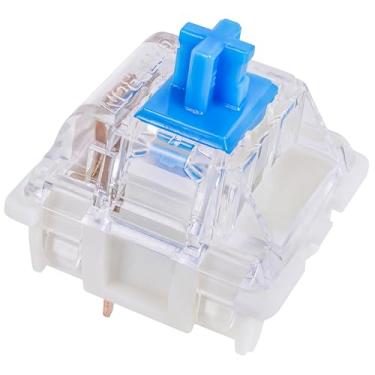 Imagem de Interruptores azuis Gateron G Pro 3.0 para teclado mecânico – pacote com 32, interruptores RGB clicky de 3 pinos pré-lubrificados (60gf) – para digitação