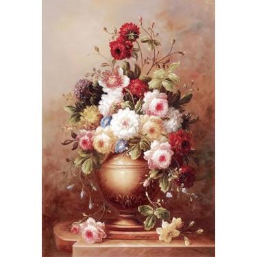 Imagem de Quebra-cabeça Madeira 1000 peças Flores Peônias com Pôster em tamanho real + Cola + Separadores de peças | Adulto Infantil Jogo Educativo Desafio Alívio do estresse Familiar Brinquedo para presente