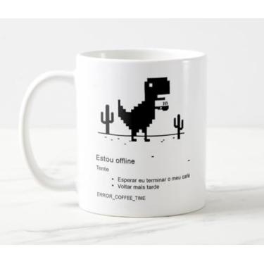 Imagem de Caneca Dinossauro Offline Programador TI Geek