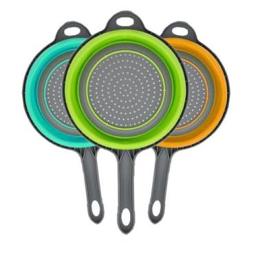 Imagem de Escorredor De Silicone Dobrável Alimentos Macarrão 3X24X43Cm - Woocomm