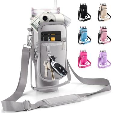 Imagem de KTKUDY Bolsa De Transporte Com Bolso Para Telefone E 2 Alças Copo Stanley 40 Oz, Alça Moderno Simples Oz - Acessórios Garrafa Água, Ombro, Suporte Copo, Mão