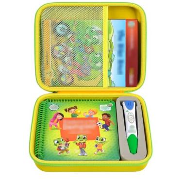 Imagem de GWCASE Capa Compatível Com Leapfrog Para Sistema Leapstart Go E Livro De Atividades 3D/Pré-Escola Nível 1, 2 5. Suporte Transporte Armazenamento Cabo Usb - Amarelo