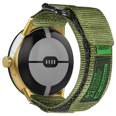 Imagem de SMITHA Compatível com relógio Google Pixel/Pixel 2/Pixel 3, pulseira de relógio de argola e laço, pulseira militar para relógio inteligente Google