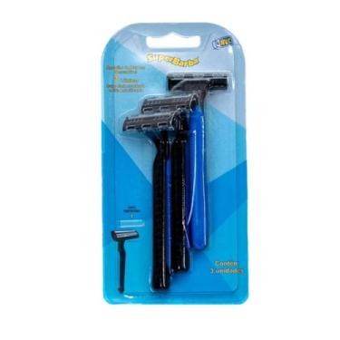 Imagem de Aparelho de Barbear SuperBarba Azul 3 unidades - SUPER BARBA