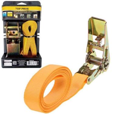 Imagem de Fita Prender Carga Maxima 500Kg Catraca Top Pros 2,5Cmx5M - Top Rio