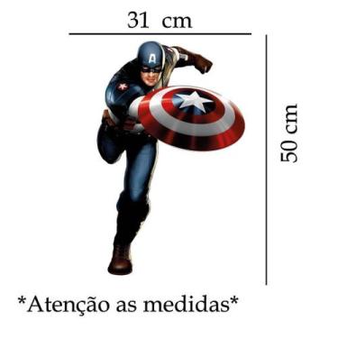 Imagem de Adesivo De Parede Capitão América Mod03 - Lojinha Da Luc