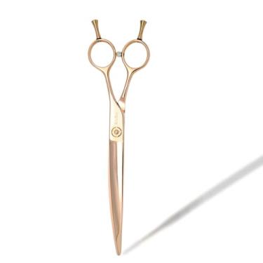 Imagem de SnipStar 7 polegadas Profissional Pet Curva Tesouras VG10 Aço Corte Tesouras 30 graus dobra para o cuidado do cão, ouro