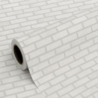 Imagem de Papel de Parede Tijolinho Branco 3d PREMIUM 10 metros = 2 Rolos de 5m X 45cm Autoadesivo Quarto, Sala, Cozinha