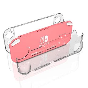 Imagem de NANANINO Capa de dispositivo eletrônico portátil para Switch Lite, capa transparente com glitter rígido - compatível com dispositivos de até 5,5 polegadas, antiderrapante, tema de glitter