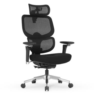 Imagem de Cadeira de Escritório DT3 Ergonomie Home em Mesh Polytex™ + Tecido; Apoio de braço 5D 360º; Apoio de cabeça profissional 4D, Suporta até 160kg e altura máx 1,95m (Black)