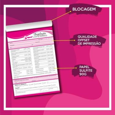 Imagem de Ficha Bloco para Depiladora Depilação Anamnese Super boa - Sonar
