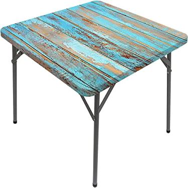 Imagem de Toalha de mesa oval de madeira, estampa de textura de prancha de madeira, para jantar na cozinha, festa, férias, Natal, buffet, serve para mesa de 122 x 182 cm