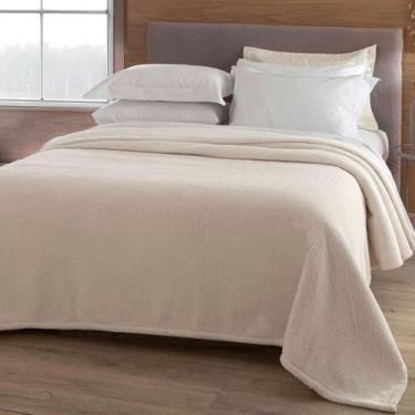 Imagem de Cobertor Dupla Face Dots 2,20x2,40m Bege Aveia Toque Macio Jolitex