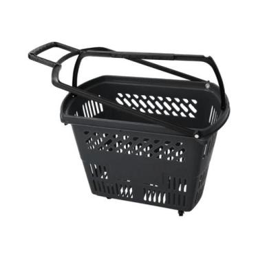 Imagem de 5 Un Cesta Cestinha Supermercado Mercado Rodas Rodinha - Semaza, Preto